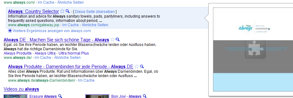 google instant preview 
